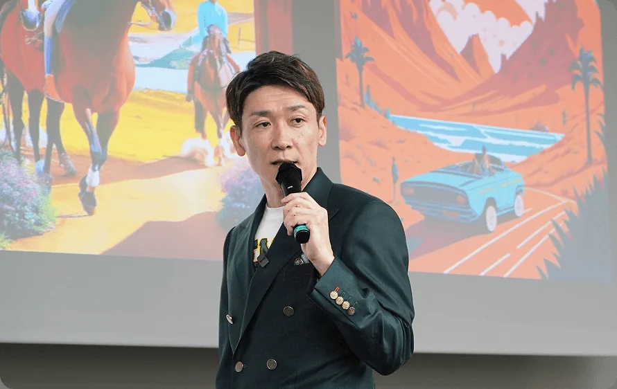 stak, Inc. CEO 植田 振一郎 講演中